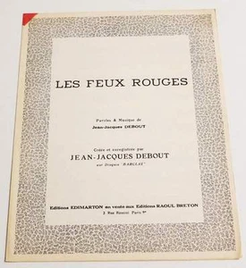 Partitur Vintage Noten JEAN JACQUES DEBOUT: Les Feux Rouges * 60er Jahre - Bild 1 von 1