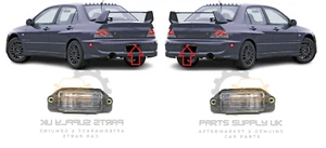 NEW FOR MITSUBISHI LANCER EVO VIII/IX 03- REAR LICENCE PLATE LIGHT PAIR SET - Picture 1 of 2