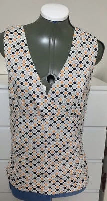 Top sin mangas ajustado geométrico piedra crema cuello en V H&M años 90 vintage talla M/12 Foto 1 de 4