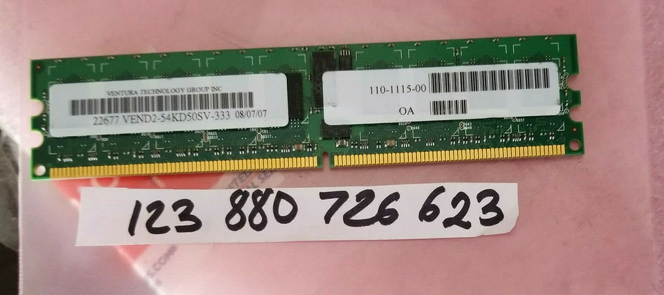  1GB  2RX8 PC2-3200 DDR2-400MHz ECC Registered CL3 240-Pin DUAL RANK  64X8 RDIMM - Image 1 of 1