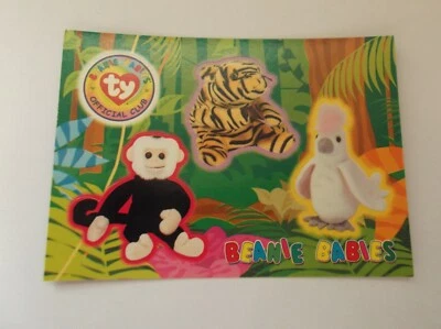 Ty Beanie Babies Official Club "JUNGLE ANIMALS 3" #4 Sticker Trading Card 1999 - Image 1 of 2
