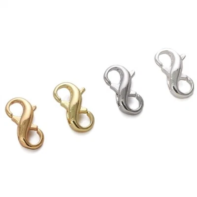 5x Cierres extensores de conector de collar de doble cierre de langosta de latón chapado en oro de 18k Foto 1 de 3