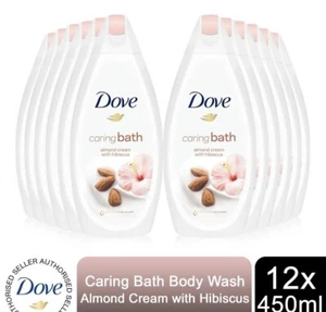 Dove Caring Bath Almond Cream and Hibiscus Moisturising Cream Bath Soak 12x450ml - Picture 1 of 4