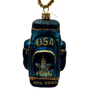 New York Empire State Building USA Glass Christmas Ornament Hand Blown Poland - Picture 1 of 6