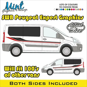 PEUGEOT EXPERT SWB Camper Side Stripes Decals Sticker Van Graphics FREE P&P 009 - Picture 1 of 4