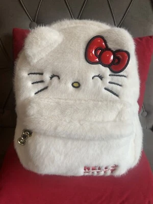 Hello Kitty Backpack School Bag Fluffy Soft Cream Girls Women Brand New Tags - Image 1 of 4