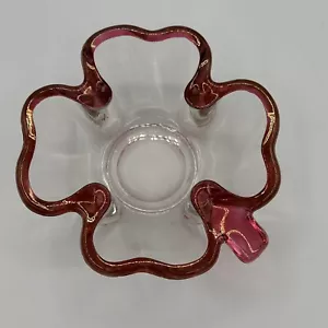 Vintage Pink Lusterware 4 Leaf Clover Dish - Picture 1 of 4