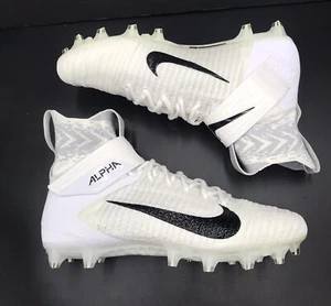 Nike Alpha Menace Elite 2 Wide White Black Football Cleats BV3298 100 Men SZ 12 - Picture 1 of 14