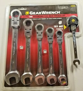 Gearwrench 6 Piece SAE Standard Ratcheting Flex Head Metric Wrench Set 23042 New - Picture 1 of 3