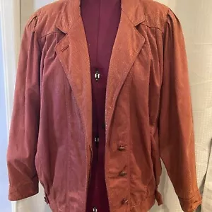 JONQUET giacca pelle blazer vintage pelle bovina bottoni davanti rame taglia 42 - Foto 1 di 16