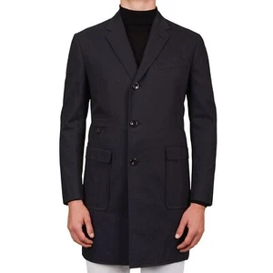 D'AVENZA Roma Handmade Blue Cotton Unlined Coat EU 50 NEW US 40 - Picture 1 of 7