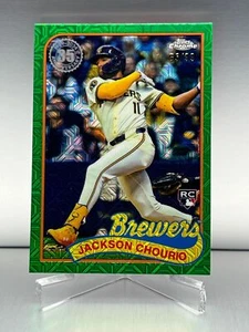 2024 Topps UPDATE JACKSON CHOURIO GREEN SILVER PACK CHROME 65/99 BREWERS RC - Bild 1 von 2
