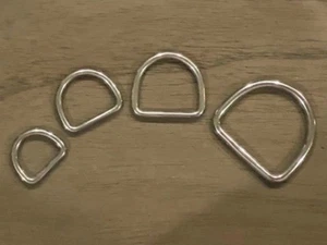 Anillo en D soldado de acero inoxidable (lotes) 5 tamaños con correas/collares para mascotas *EE. UU.* - Imagen 1 de 4