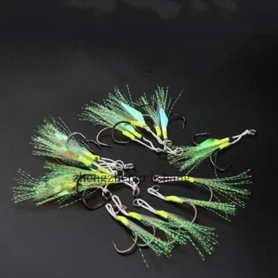 20pair Double Assist Hooks Big Game High Carbon Steel Jig Hook Saltwater 10#-22# - Image 1 of 4