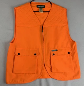 REMINGTON Men's Blaze Orange Hunting Vest Full Zip Snap Pockets Safety Size S/M - Picture 1 of 11