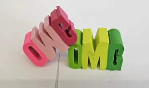Text Speak Letter Shaped Erasers (Rubbers) Great Party Bag Fillers OMG Childrens - Picture 1 of 14