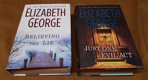 LOT 2 HC DJ INSPECTOR LYNLEY SERIES BY ELIZABETH GEORGE: JUST ONE EVIL ACT +1 - Imagen 1 de 9