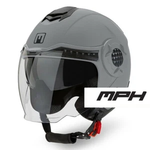 Casco Mph Jet Dj Semintegrale Grigio Opaco Doppia Visiera Omologato Mis. 59 - Imagen 1 de 10