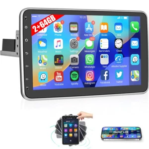 10.1" Android 13 Autoradio GPS Navi 1 DIN WIFI Grad drehbarer Bildschirm 2+64GB - Bild 1 von 19