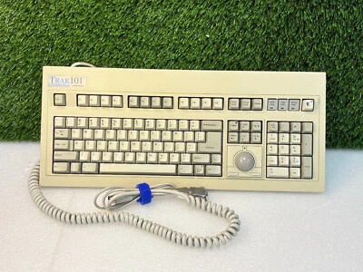 VINTAGE | KeyTronic Trak101  5 Pin Din Serial Keyboard with Trackball Mouse - Image 1 of 4