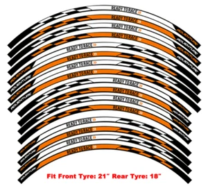 KTM EXC Orange & White Cheque Wheel Rim Sticker Decals Set Front & Rear 21/18" - Picture 1 of 1