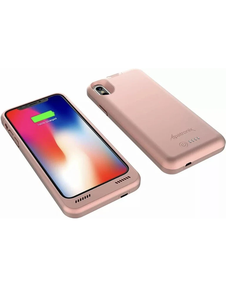 Чехол-аккумулятор для iPhone Xs/X Qi беспроводная зарядка 5,8 дюйма розовое золото 4200 мАч - Изображение 1 из 4