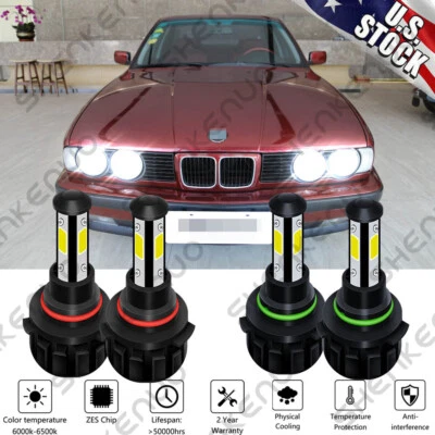 9005+9006 Bombillas LED Faros para BMW 525i Luz Alta y Baja 1989-1995 Juego de 4 Foto 1 de 4