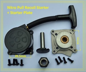 Nitro Pull Recoil Starter + Starter Plate + Bearing + Shaft & Screws ! NEW ! - Picture 1 of 18