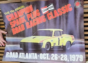 Vintage 1979 Road Atlanta Racing Poster Champion Spark Plug Classic - Picture 1 of 1