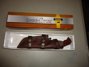 Timber Wolf Fixed Blade Knife TW 1181 In Box With Leather Sheath  in Box - Picture 1 of 3