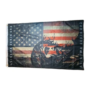 Gott segne Amerika 3 x 5 Fuß Flagge USA Jesus Christus und Kreuz patriotisch groß neu - Bild 1 von 6