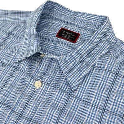 UNTUCKit Men's Durbanville Wrinkle Free Relaxed Fit Plaid Shirt Blue Large - Image 1 of 4