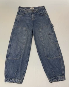 We The Free People Loren High Rise Carpenter Barrel Blue Jeans Denim Pants 26 - Picture 1 of 9