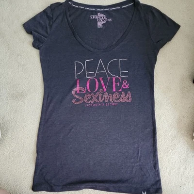 VS Supermodel Essentials Peace Love Sexiness Victoria’s Secret Tee Medium - Image 1 of 4