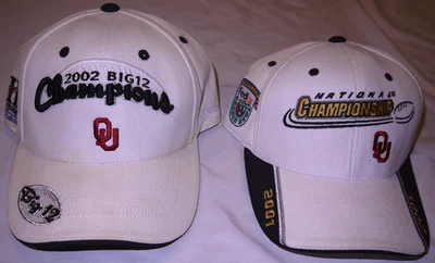 Lote de 2 gorras gorras vintage 2001 2002 NCAA Oklahoma Sooners Championship Foto 1 de 4