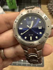 Citizen Watch Men/ladies 39mm Silver Tone Blue Dial 2510-S92308 new Battery - Picture 1 of 11