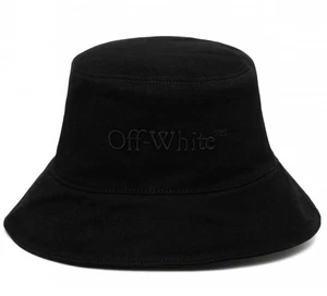 OFF-WHITE BOOKISH LOGO DENIM BUCKET HAT MADE IN ITALY OMLA034S24DEN0011313 - Picture 1 of 3