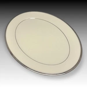 Lenox Solitaire Ivory Platinum Oval Serving Platter 16 3/8" USA Bone China w/Tag - Picture 1 of 5