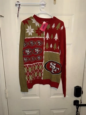 Suéter de vacaciones NFL San Francisco 49ers bloque ocupado, talla pequeña, nuevo (59) Foto 1 de 4
