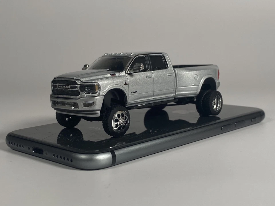 I/64 Customized / Lifted Dodge Ram 3500 Dually Diecast Model Toy Pickup Truck - Image 1 of 4