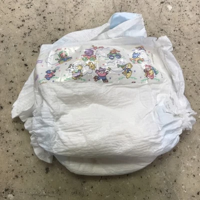 1 (One) Vintage 1993 Huggies Diaper Colorful Bears Animals Cars Rain Size Step 4 - Image 1 of 4