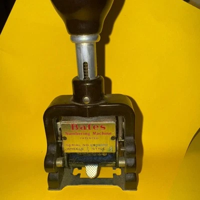 BATES STANDARD MULTIPLE MOVEMENT NUMBERING MACHINE STAMP - 6 WHEELS - vintage  - Image 1 of 3