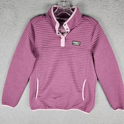 L.L. Pulôver de malha Bean Airlight feminino XS manga longa 1/4 botão de pressão 506468 - Imagem 1 de 4