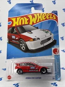 Hot Wheels 2022 HW J-Imports Series #204 Honda Civic Custom Red & White ASADA - Picture 1 of 11