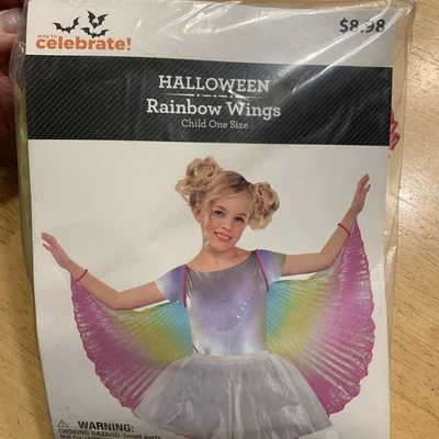 Niños Halloween ALAS DE ÁNGEL ARCO IRIS Niño Talla Única Disfraz Conjunto Edad 3+ Foto 1 de 4