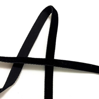 Vintage Velvet Ribbon High-Quality, Plush Single Sided 3/8" Black  10yds - Image 1 of 2