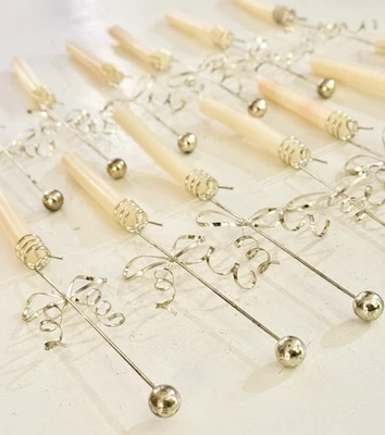 Candelabros de árbol de Navidad vintage Dept 56 13 adornos dorados-6,5"-con velas Foto 1 de 4