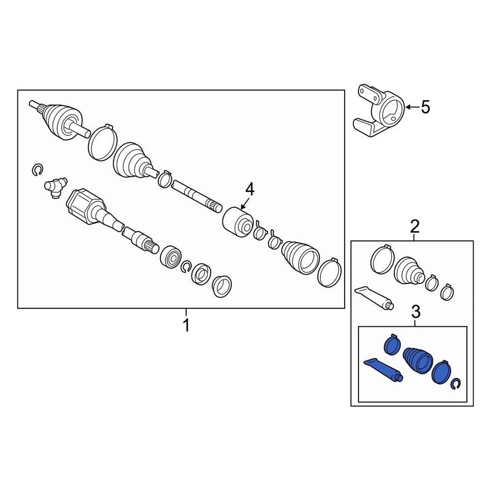 For Toyota Camry 2014-2017 Toyota 0442706540 Front Right Outer CV Joint Boot Kit - Изображение 1 из 4
