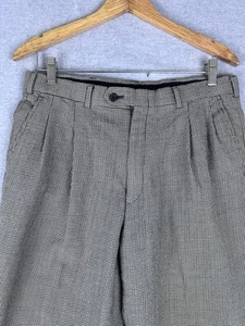 Vintage Burberrys unisex abito a quadri pantaloni pantaloni taglia 32 x 26 pied de poule  - Foto 1 di 9