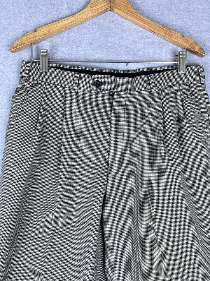 Pantalones de vestir vintage Burberrys unisex a cuadros talla 32 x 26 pata de gallo  Foto 1 de 4
